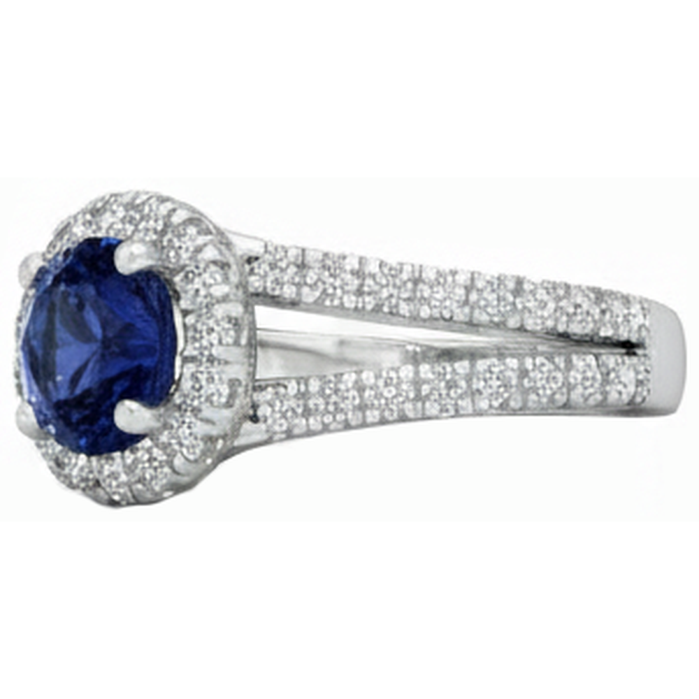 echter round tansanit 3.35Karat ring Detailansicht