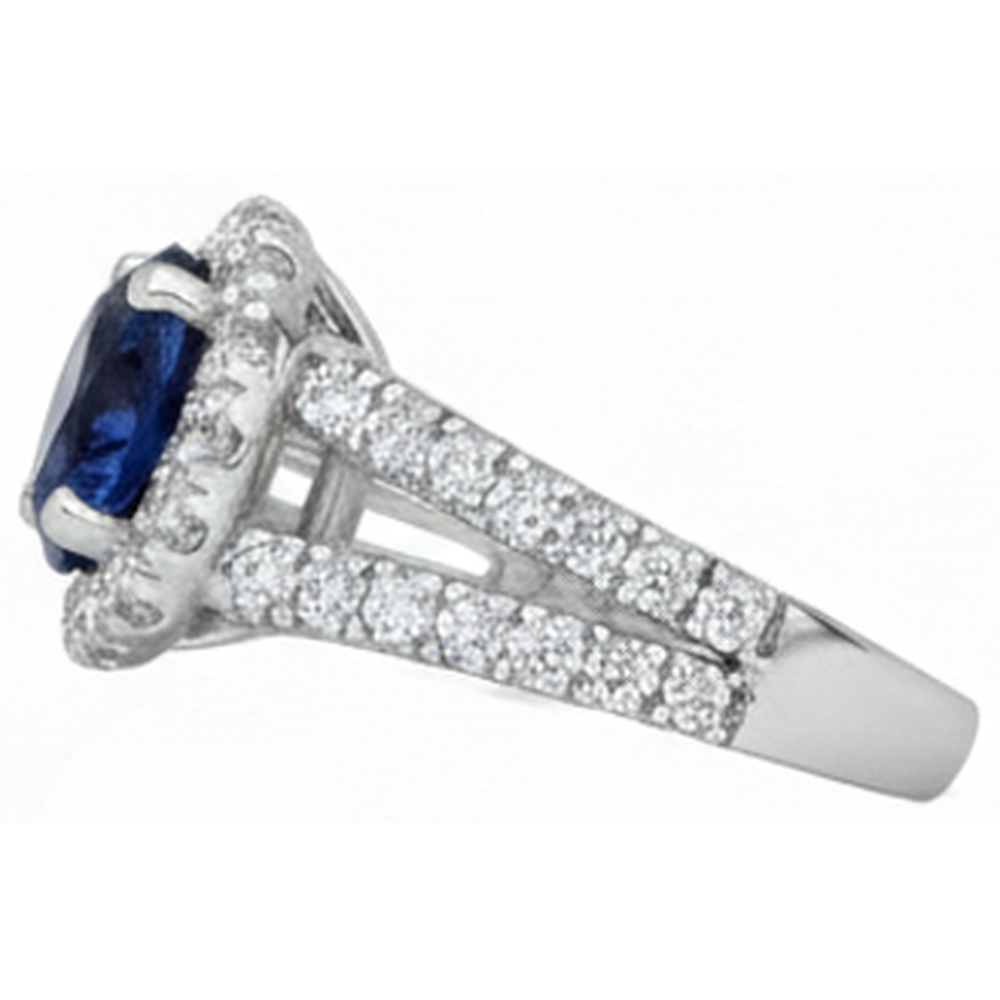 echter round tansanit 3.35Karat ring Profilansicht