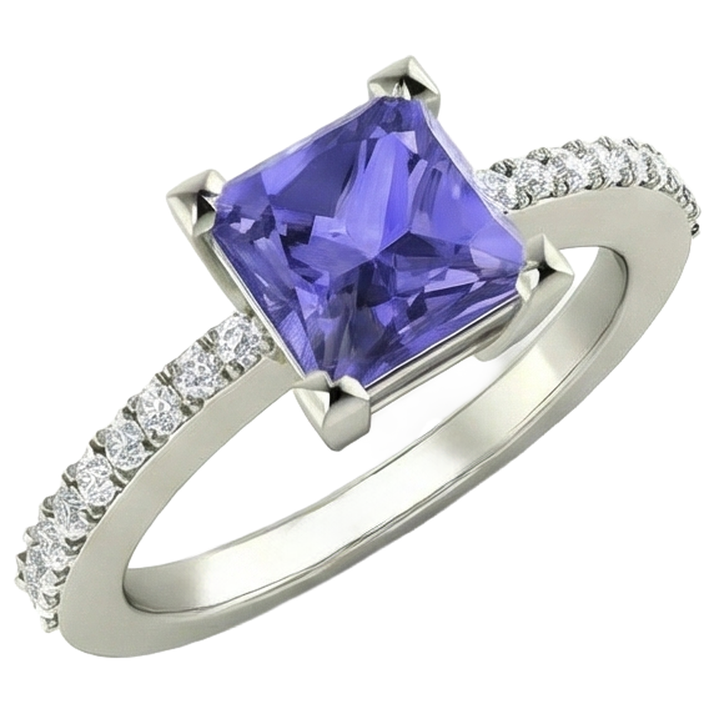 echter princess diamant 3.40Karat ring Draufsicht
