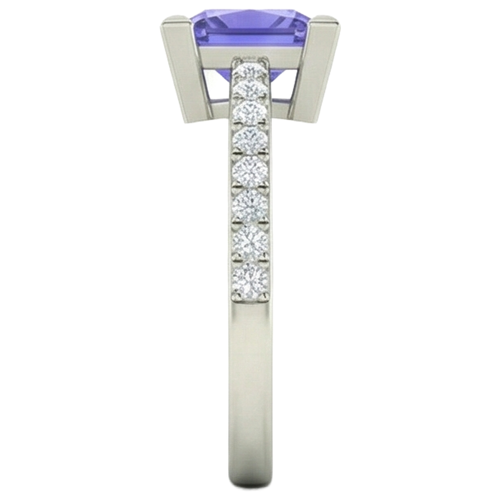 echter princess diamant 3.40Karat ring auf Weiß