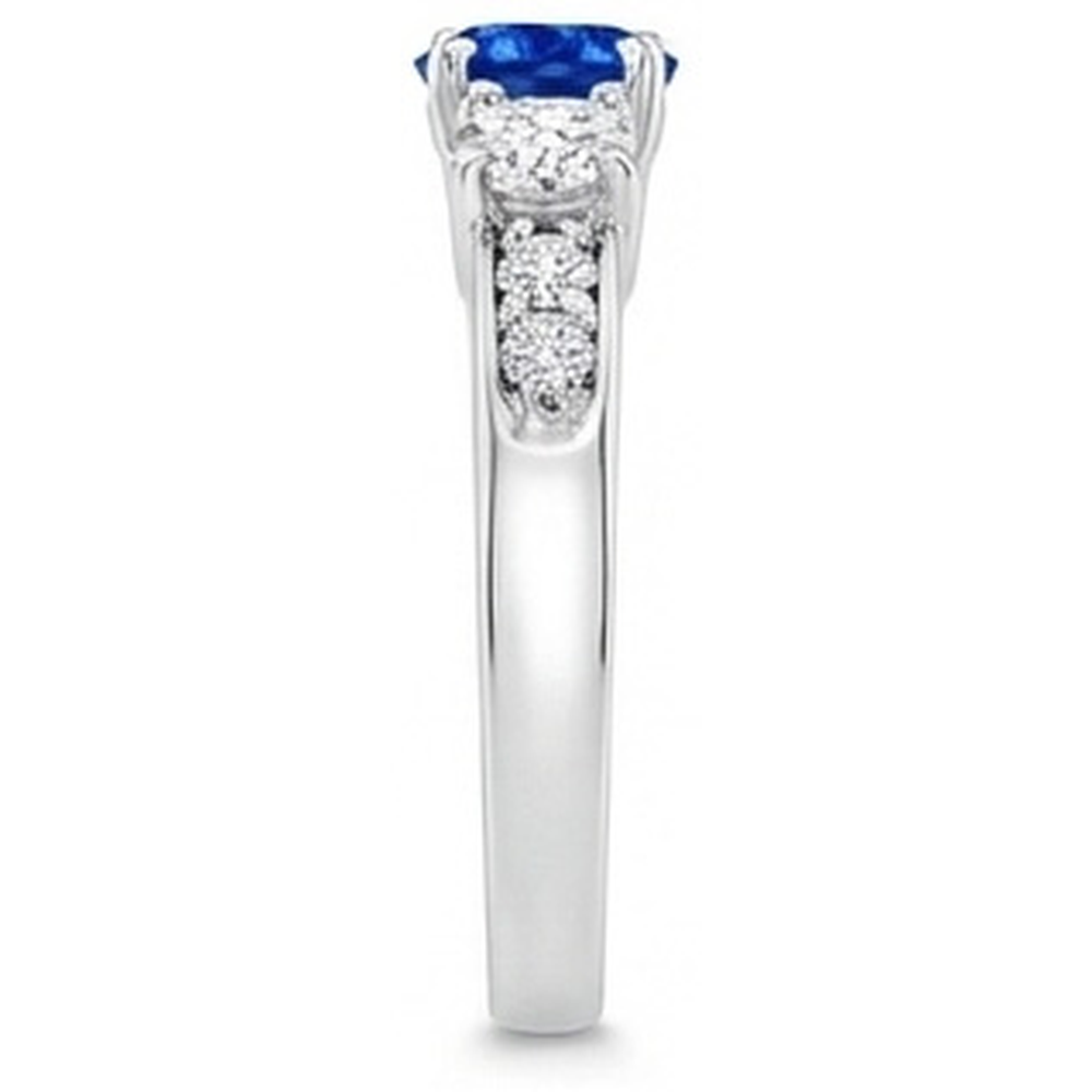 echter round diamant 3.40Karat ring Profilansicht
