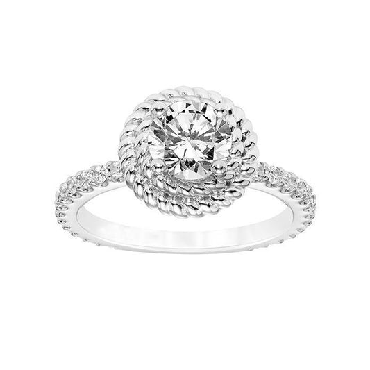 3,40 Ct Wunderschöner Natürliche Diamant-Jubiläumsring Twisted Rope Style Shank