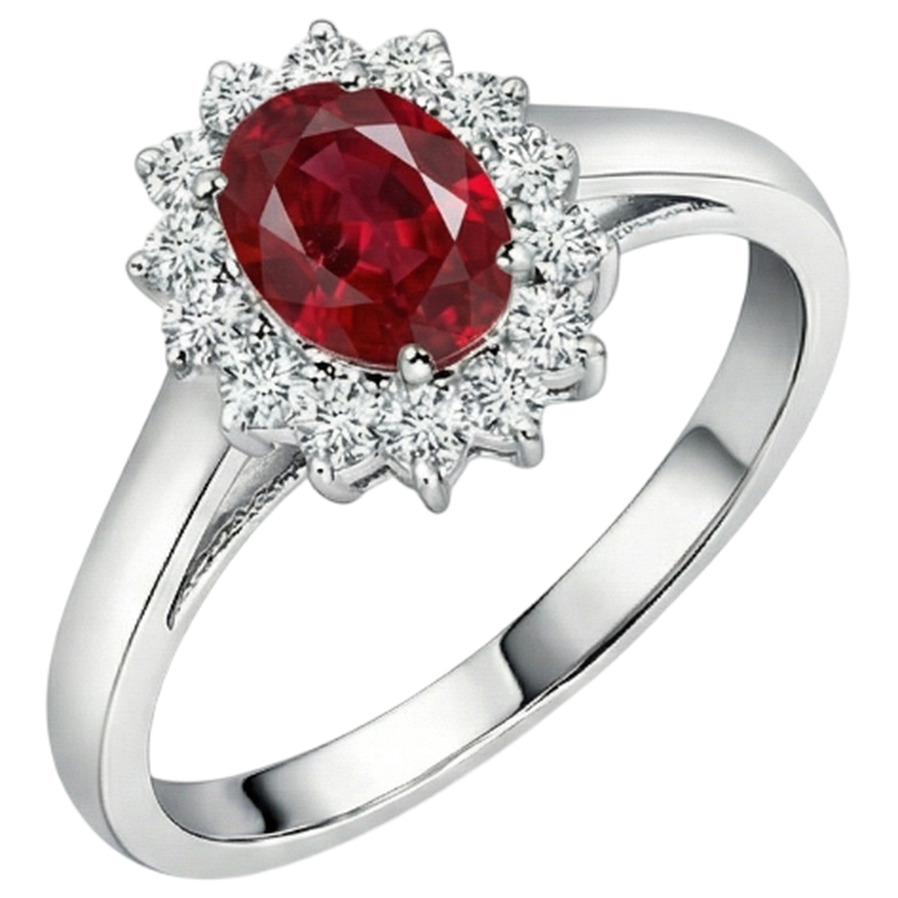 echter oval rubin 3.5Karat ring Seitenansicht