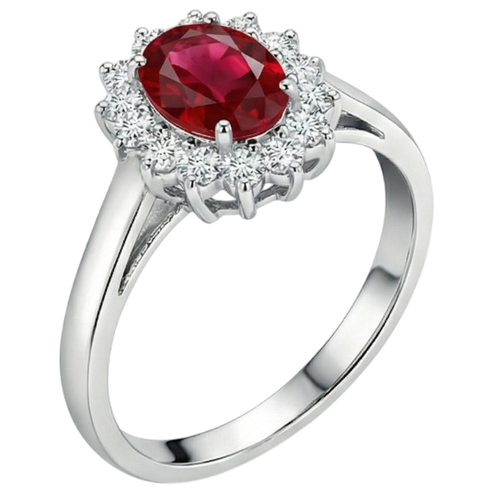 echter oval rubin 3.5Karat ring Detailansicht