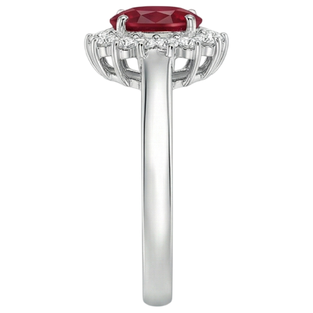 echter oval rubin 3.5Karat ring Draufsicht