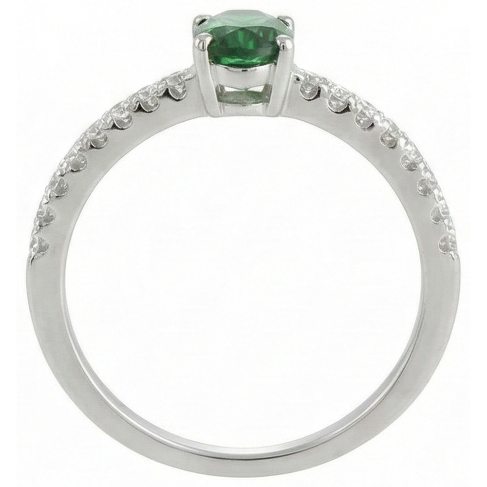 echter oval smaragd 3.5Karat ring Draufsicht