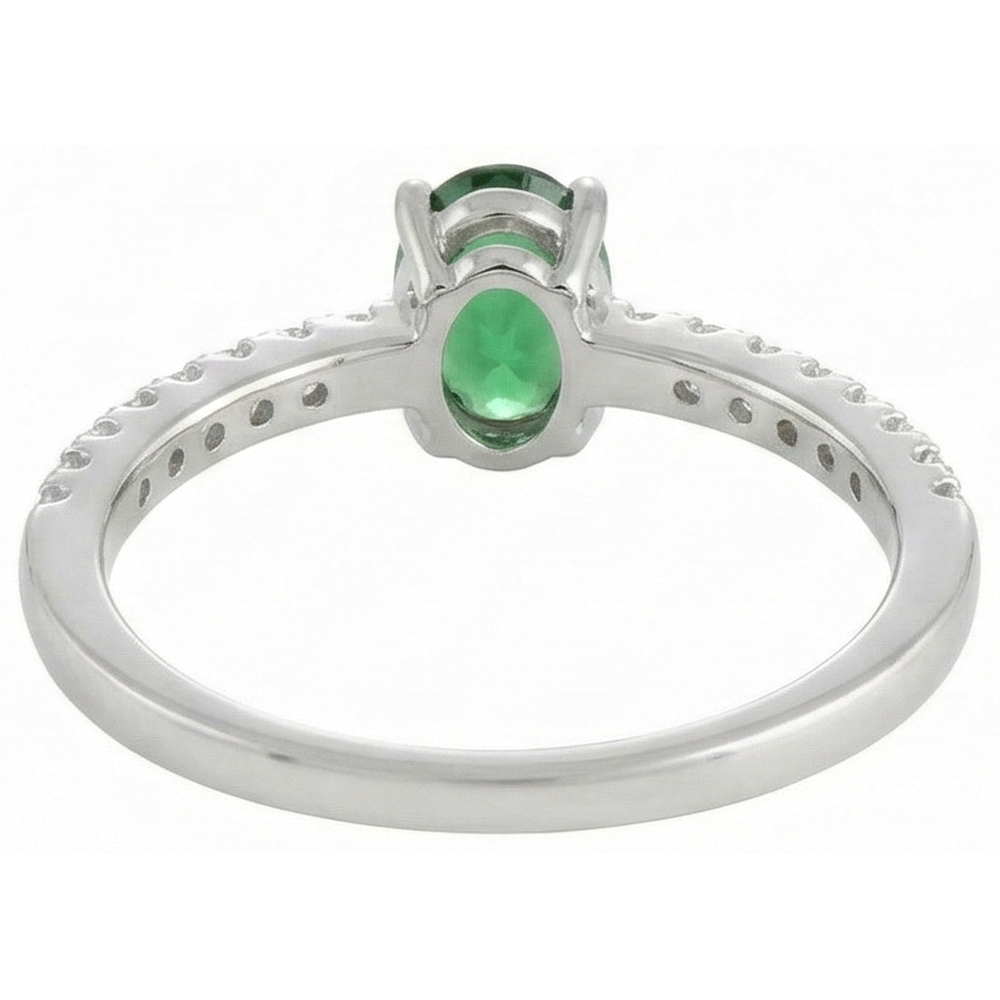 echter oval smaragd 3.5Karat ring Profilansicht