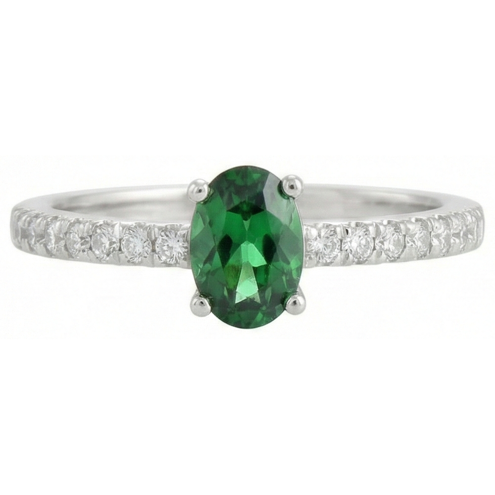 echter oval smaragd 3.5Karat ring Seitenansicht