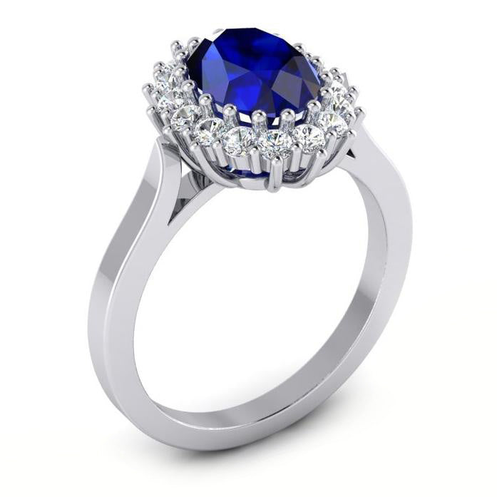 echter oval saphir 3Karat ring Vorderansicht