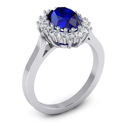 echter oval saphir 3Karat ring Vorderansicht