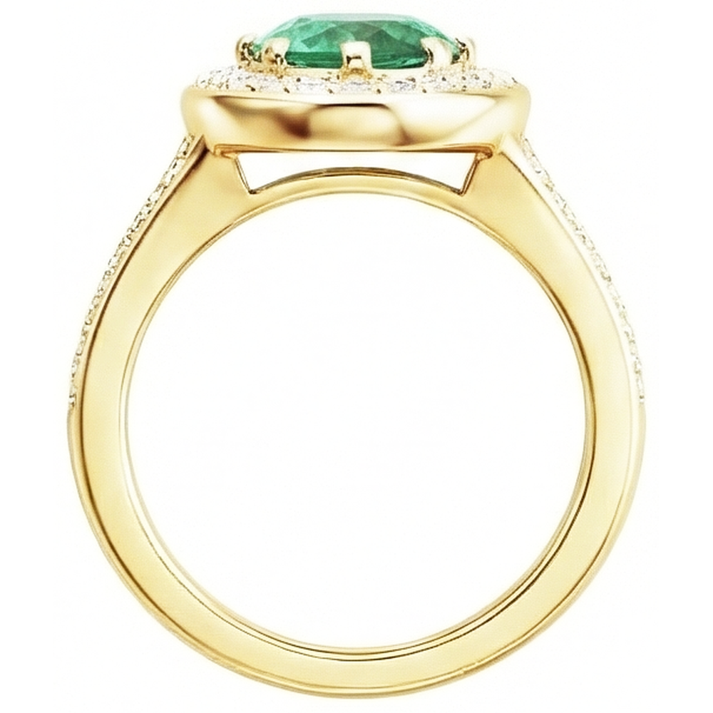 echter oval smaragd 3Karat ring auf Weiß