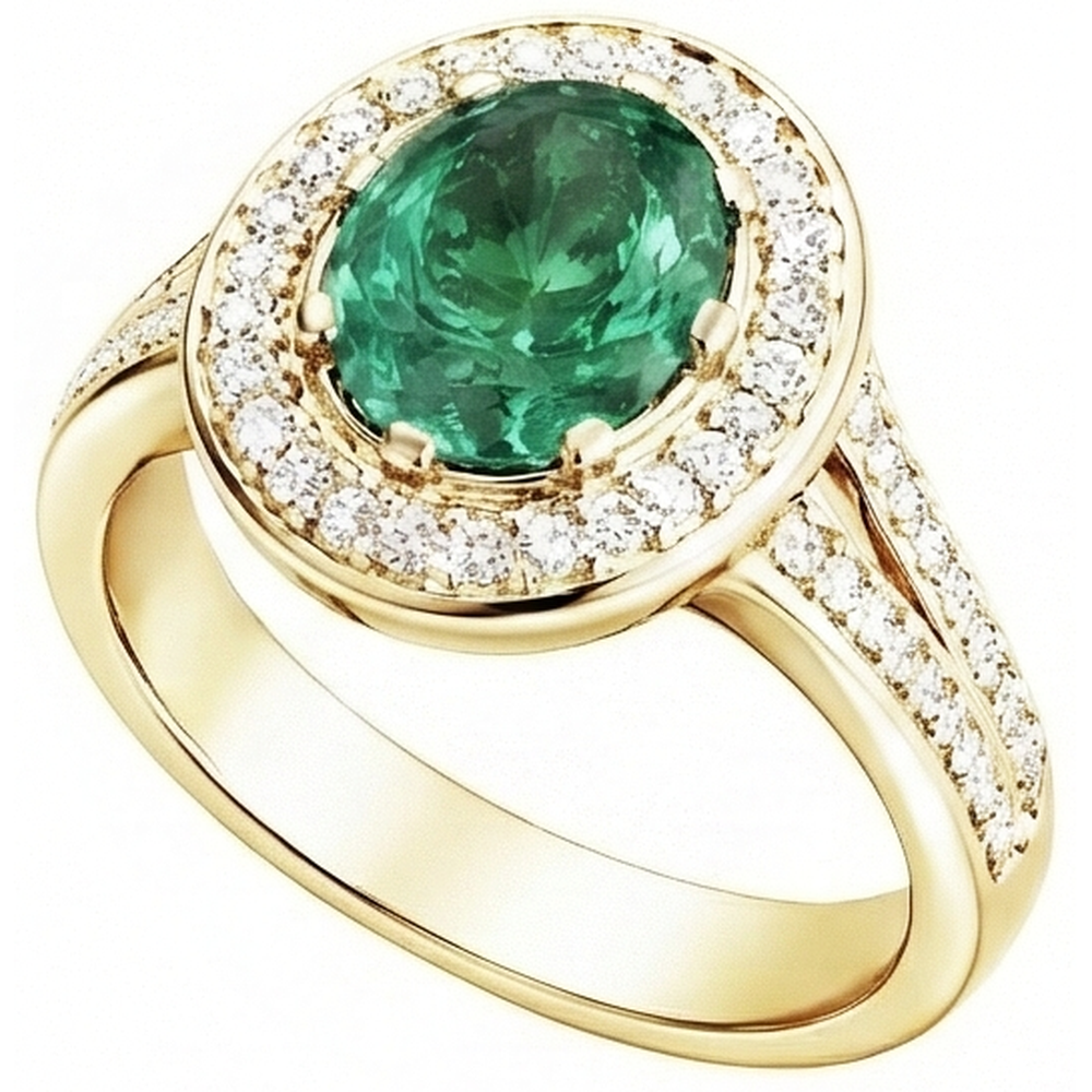 echter oval smaragd 3Karat ring Detailansicht