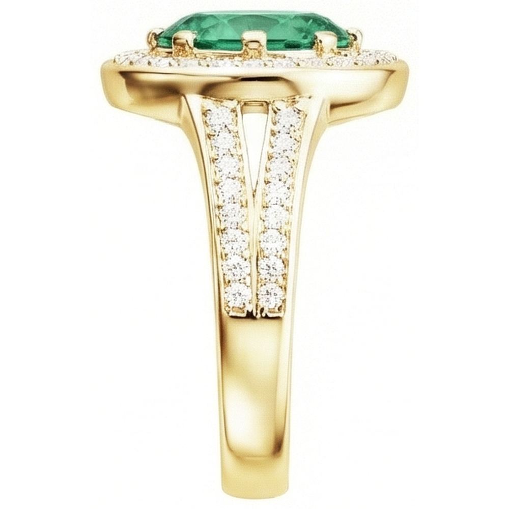 echter oval smaragd 3Karat ring Profilansicht
