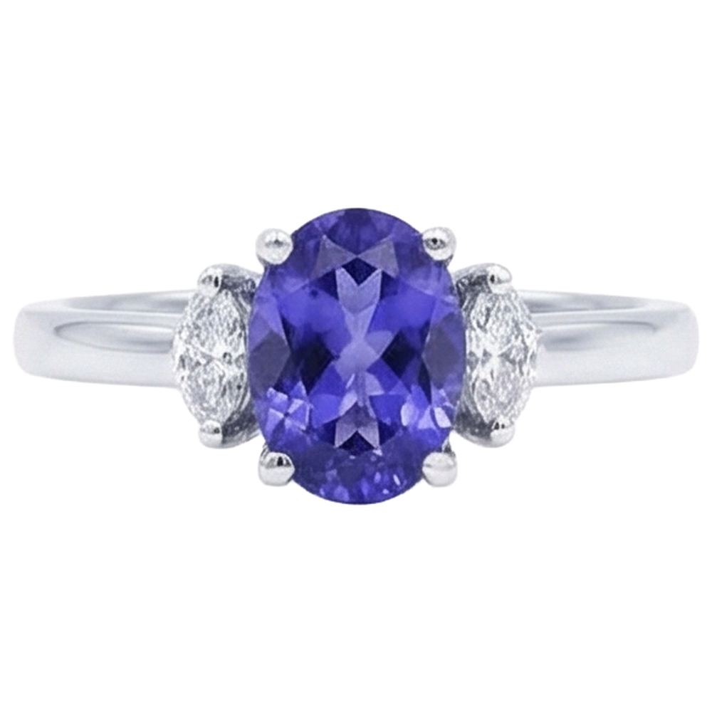 echter oval diamant 3.50Karat ring Seitenansicht