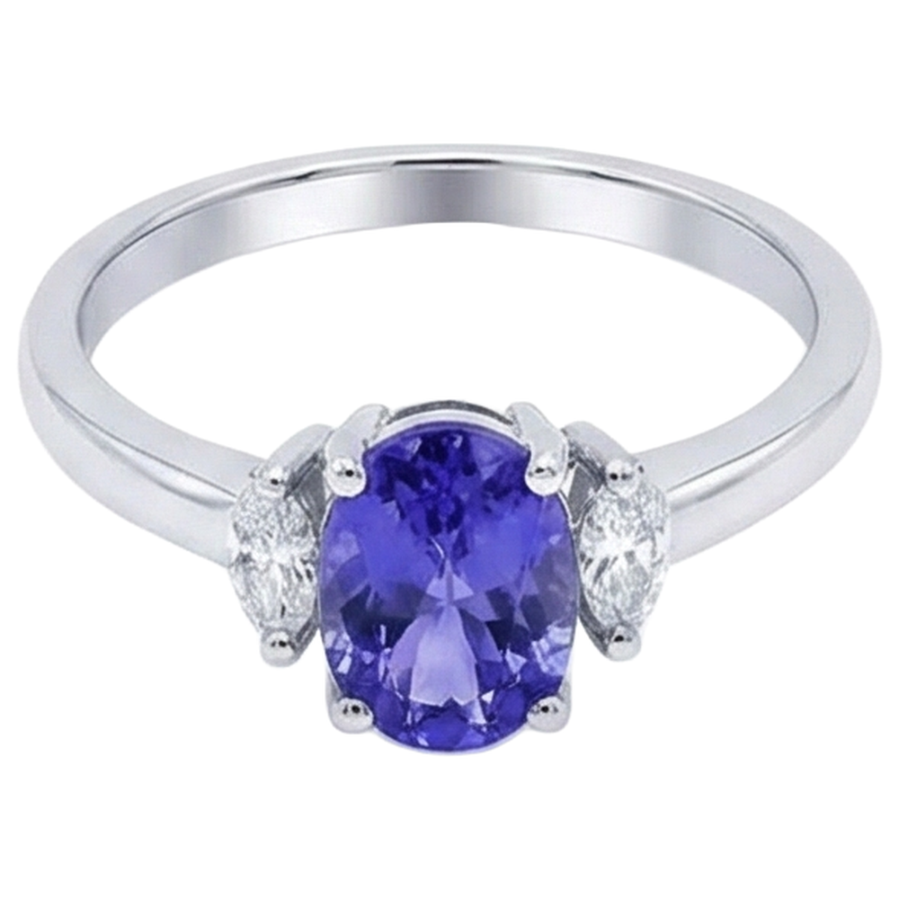 echter oval diamant 3.50Karat ring Detailansicht