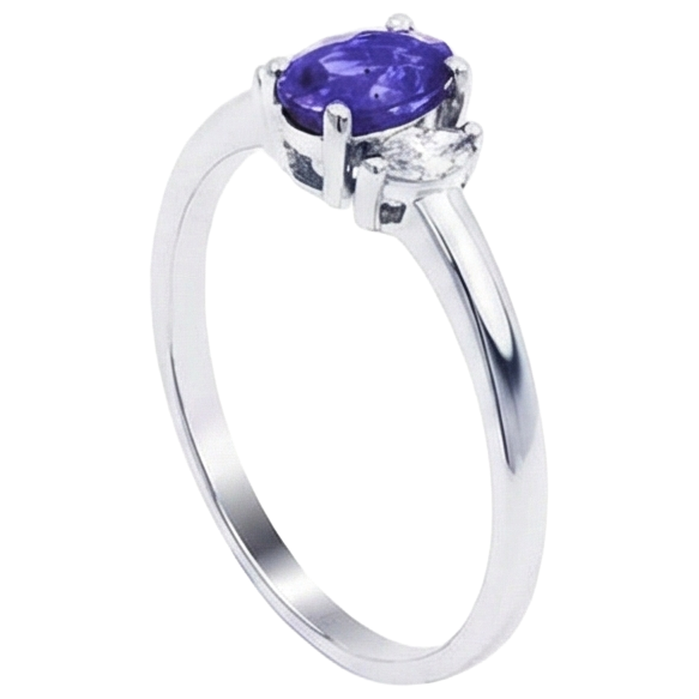echter oval diamant 3.50Karat ring Draufsicht