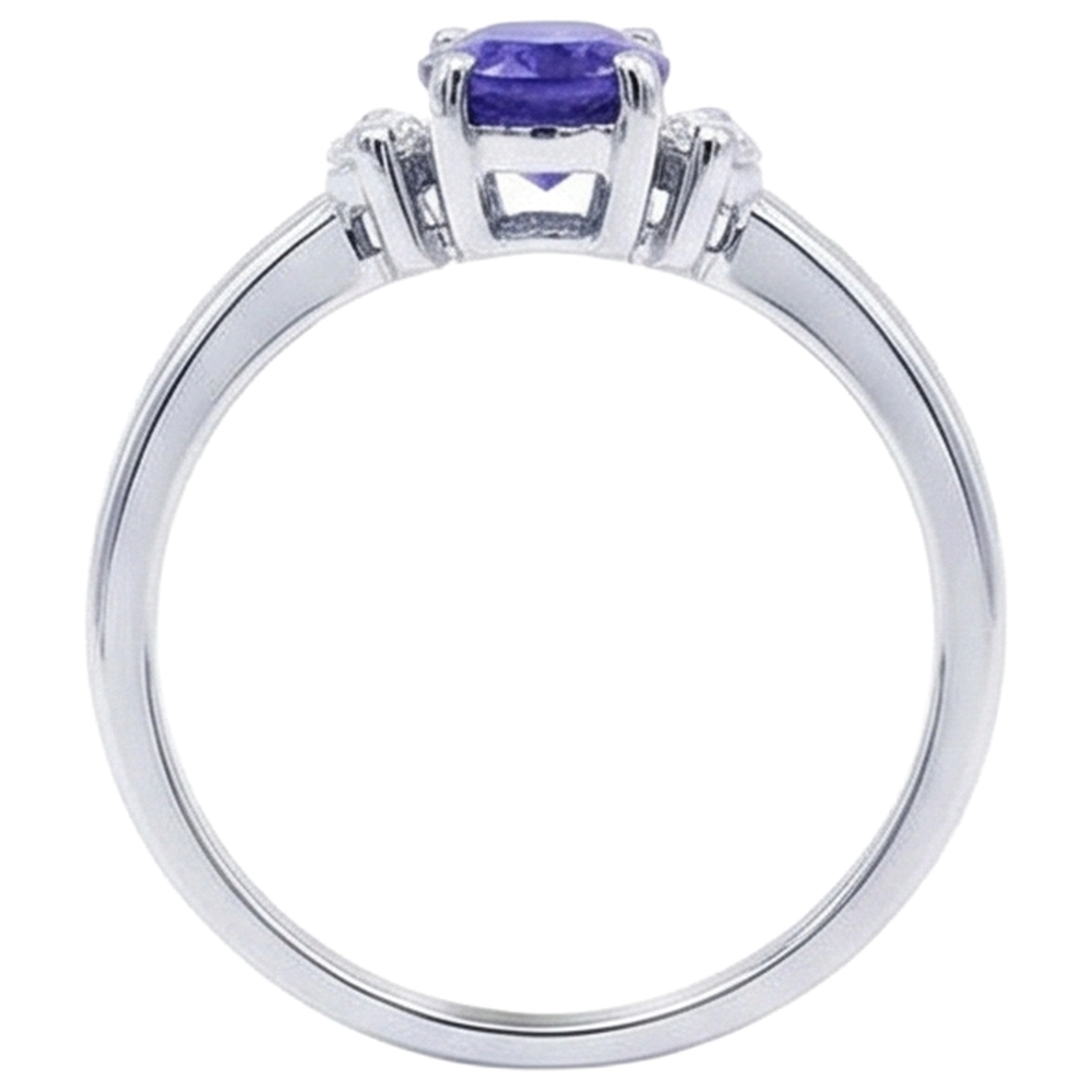 echter oval diamant 3.50Karat ring Profilansicht