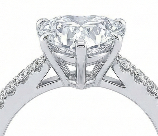 3,50 Karat Herz & Runder Echt Diamant Ehering Schmuck Neu
