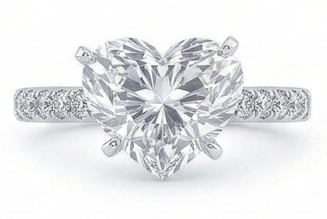 3,50 Karat Herz & Runder Echt Diamant Ehering Schmuck Neu