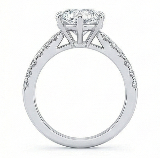3,50 Karat Herz & Runder Echt Diamant Ehering Schmuck Neu