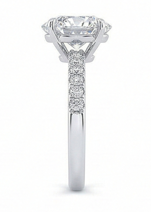 3,50 Karat Herz & Runder Echt Diamant Ehering Schmuck Neu