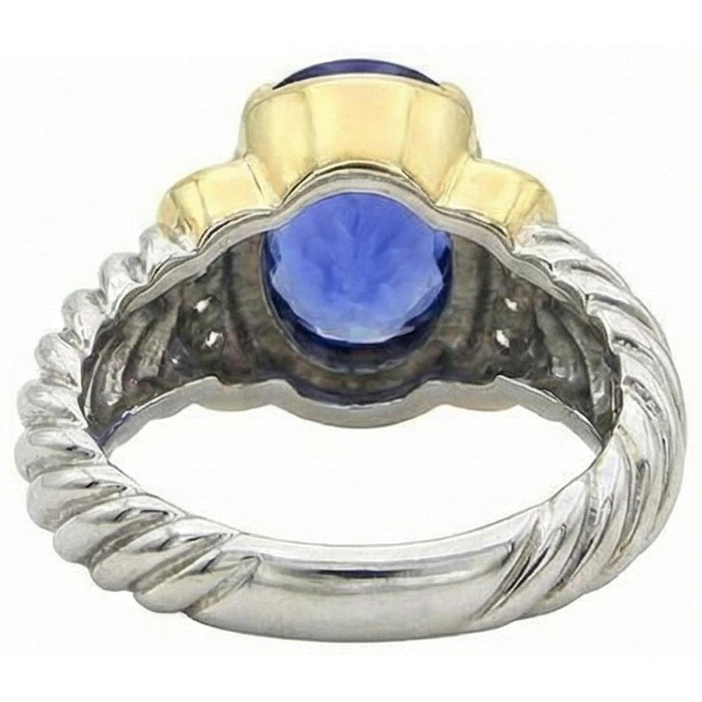 echter oval tansanit 3.50Karat ring auf Weiß