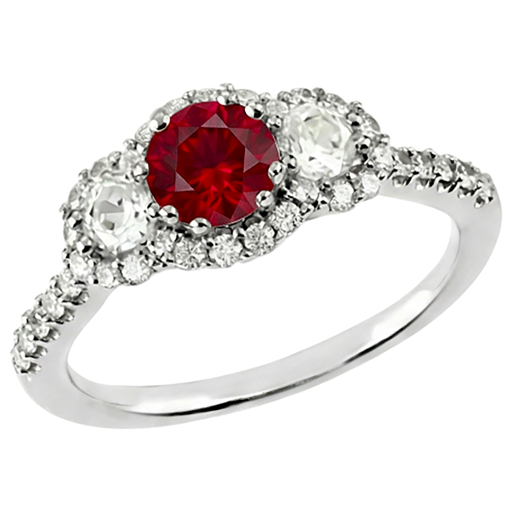echter round rubin 3.50Karat ring Detailansicht
