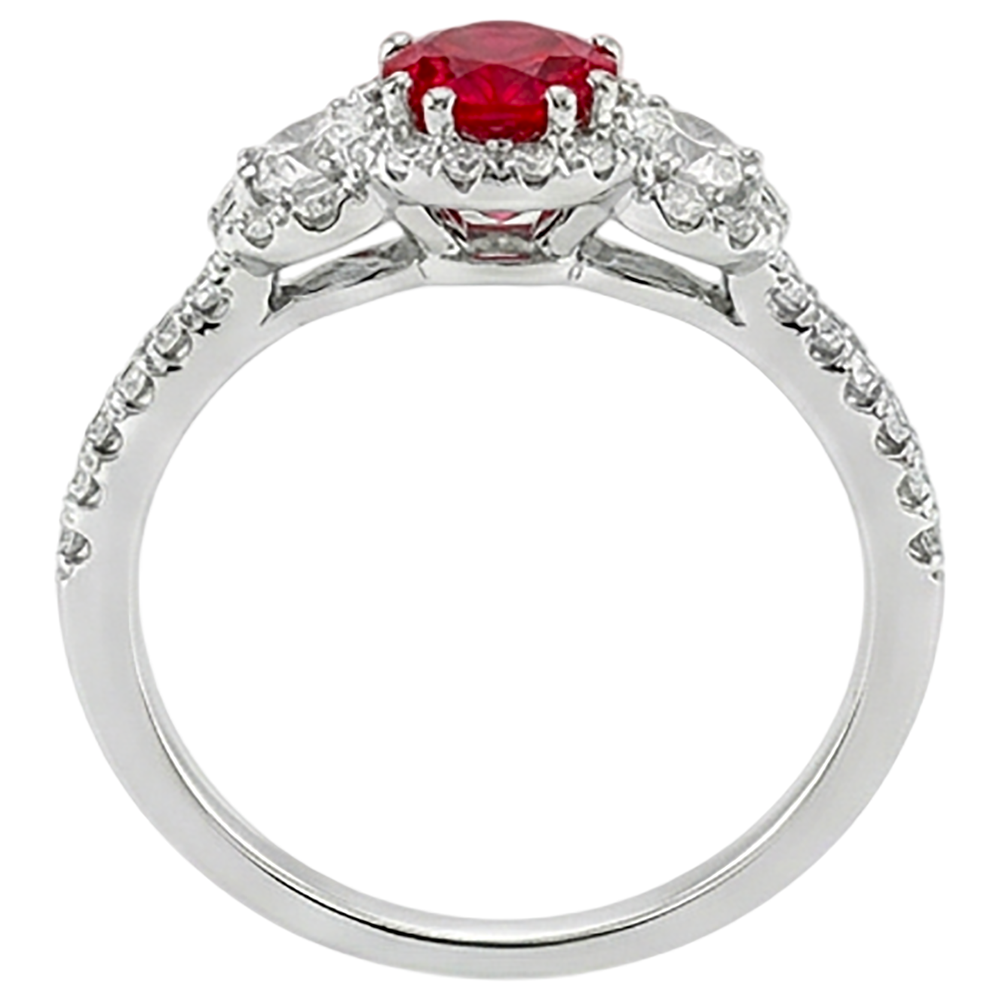 echter round rubin 3.50Karat ring Draufsicht