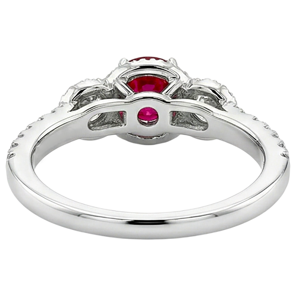 echter round rubin 3.50Karat ring Profilansicht