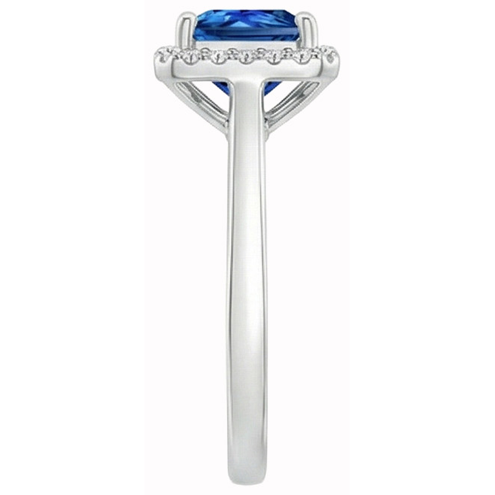 echter princess saphir 3.50Karat ring Draufsicht