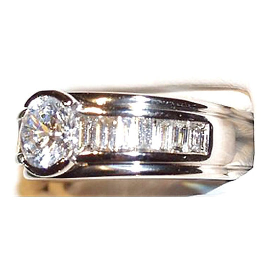 3,50 Ct. Runde & Baguette Natürliche Diamanten Fancy Ring Verlobungsschmuck