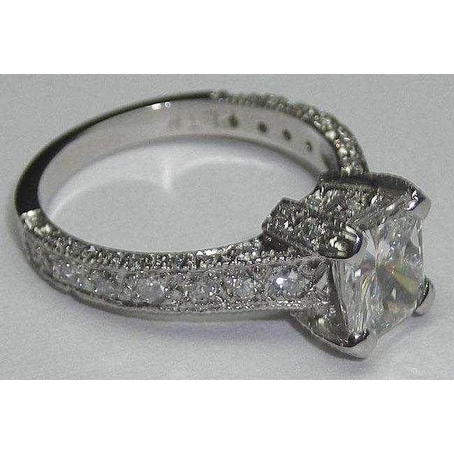 3,50 Ct Echt Diamant-Verlobungsring Und Band Set Weißgold 14K