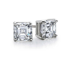 3,50 Karat Asscher Cut Natürliche Diamant Ohrstecker Weißgold