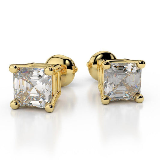 3,50 Karat Funkelnde Asscher Cut Echt Diamants Ohrstecker YG 14K