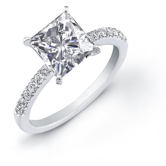 3,50 Karat Wunderschöner Prinzessinnenring Mit Echt Diamanten Im Rundschliff