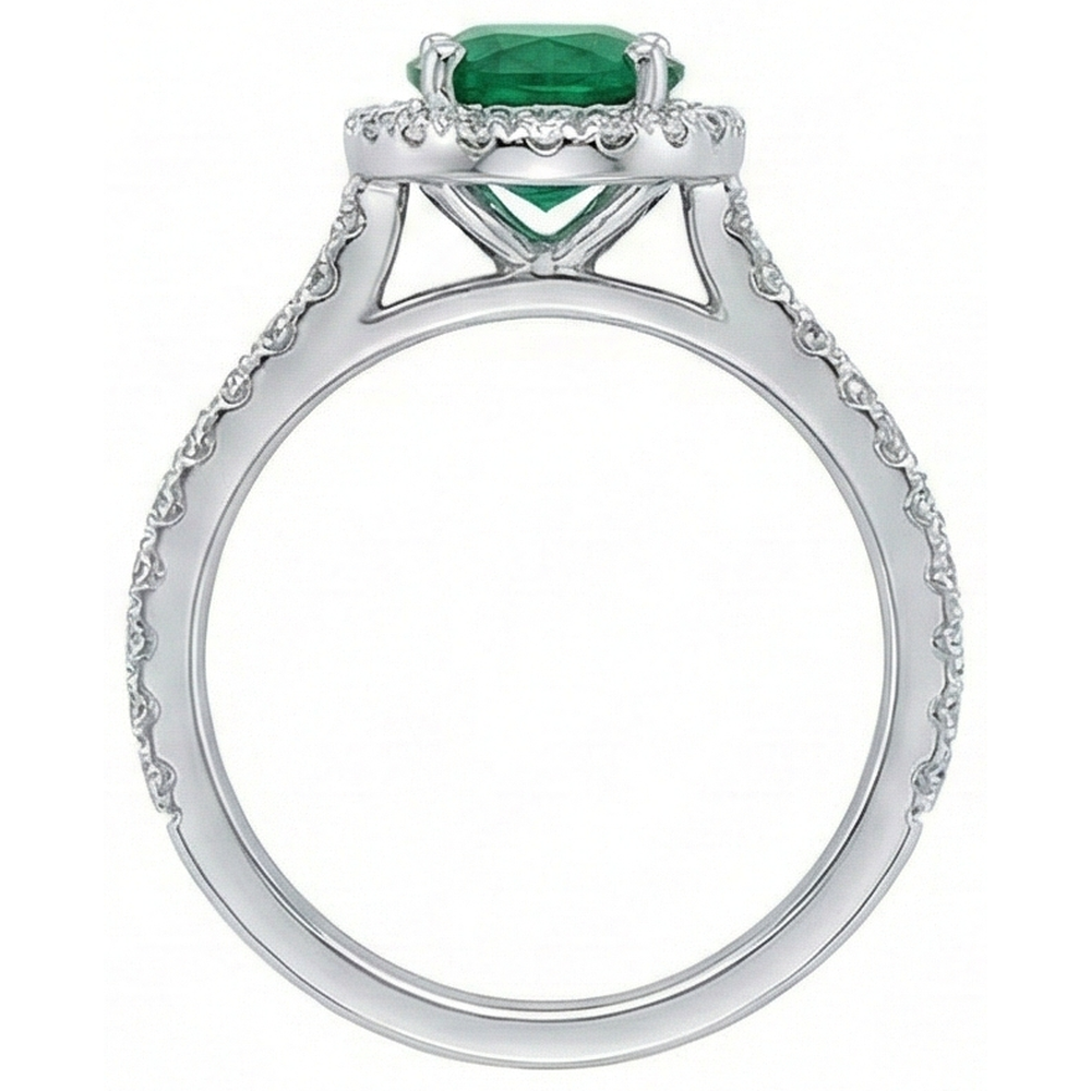 echter oval smaragd 3.6Karat ring auf Weiß
