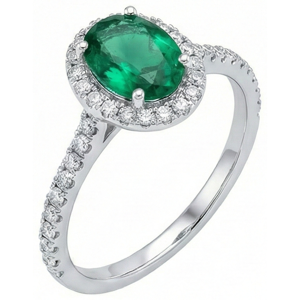 echter oval smaragd 3.6Karat ring Seitenansicht