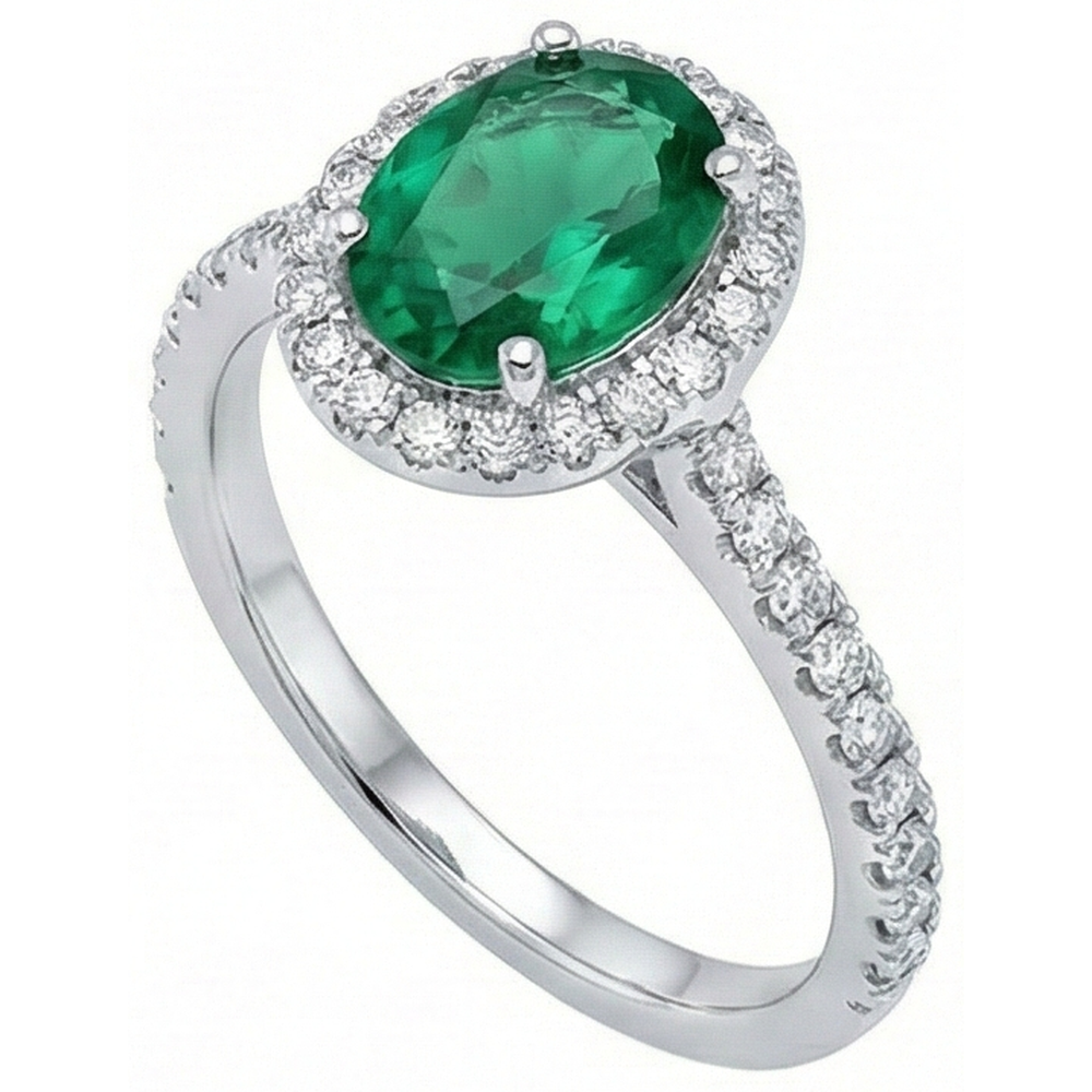 echter oval smaragd 3.6Karat ring Detailansicht