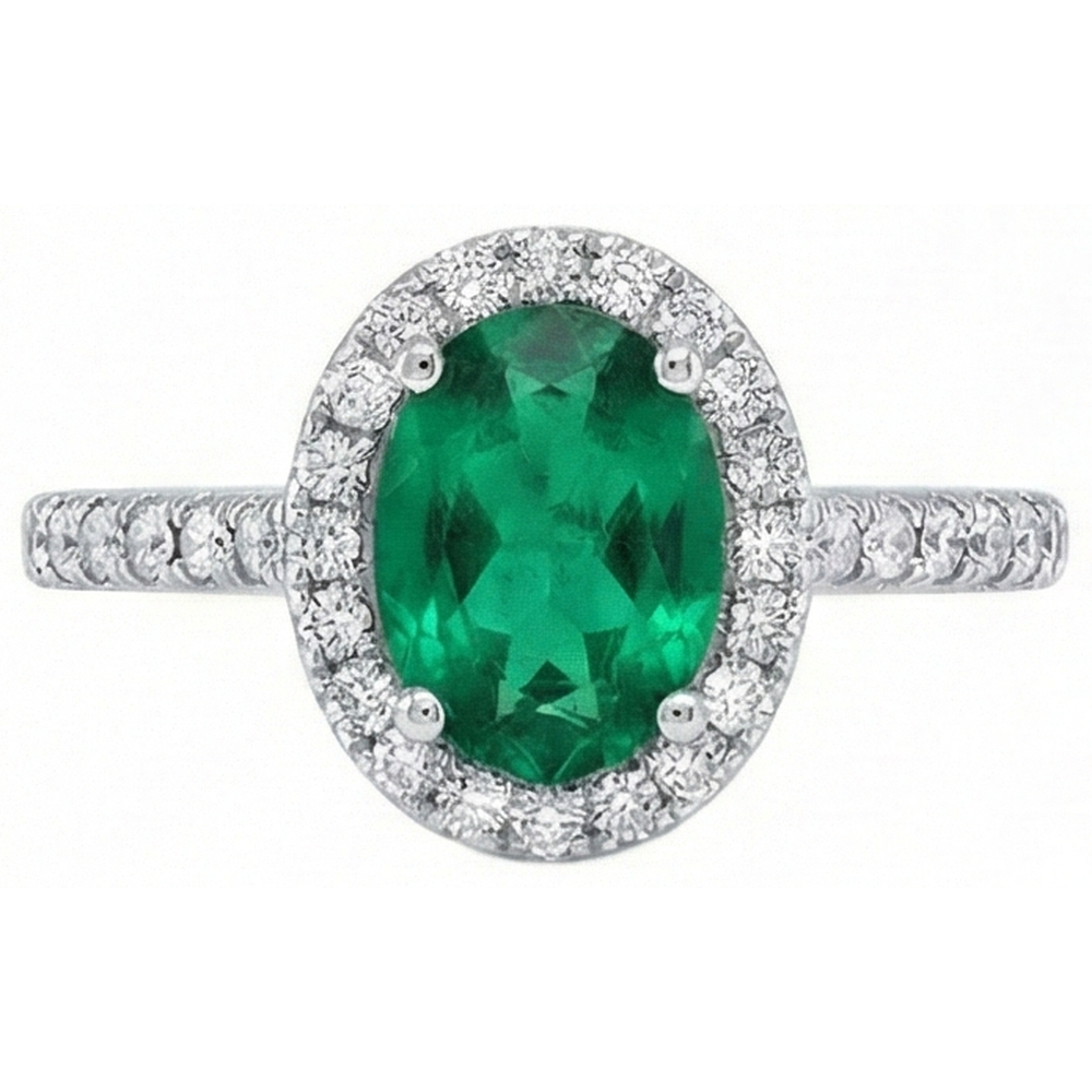 echter oval smaragd 3.6Karat ring Draufsicht