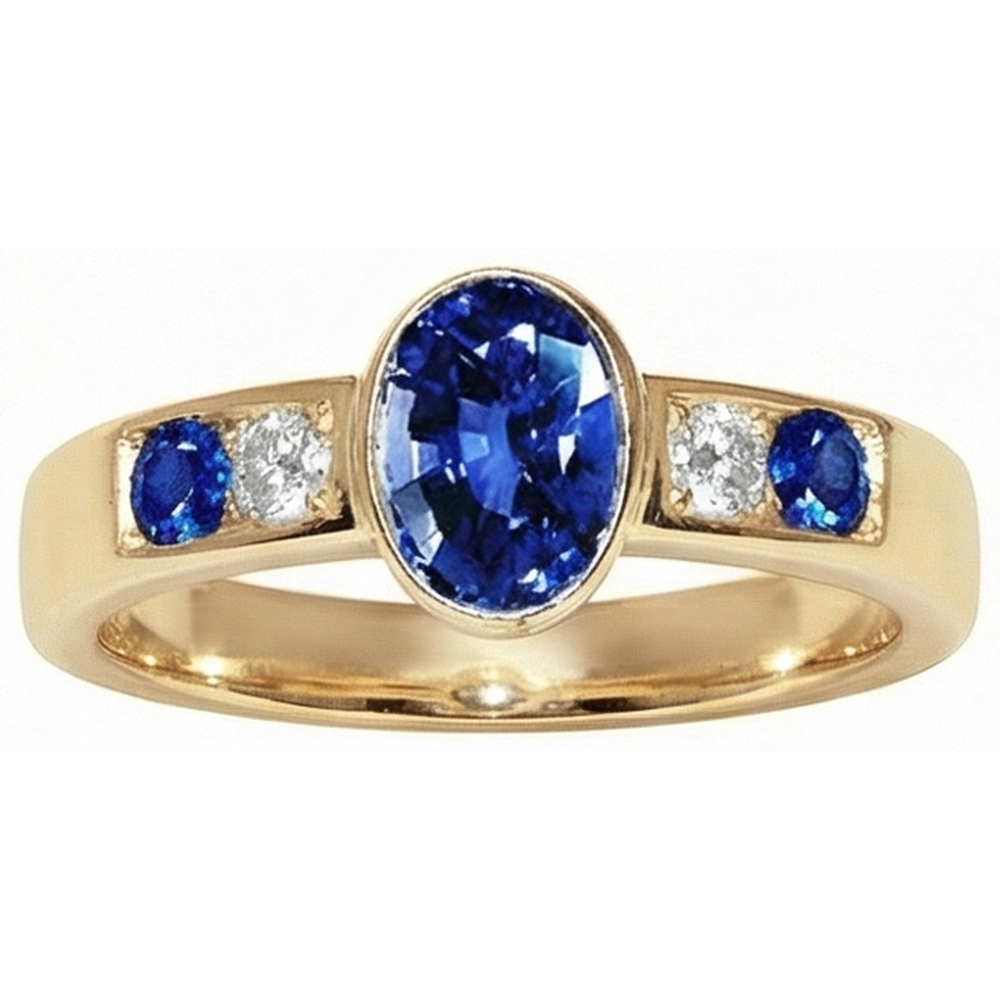 echter oval diamant 3.60Karat ring Seitenansicht