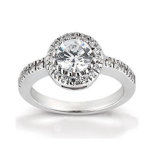 3,65 Ct. Echt Diamant Halo Ring Hochzeitsschmuck Weißgold