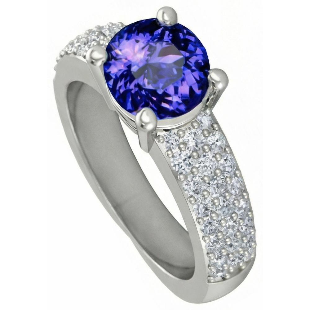 echter round diamant 3.70Karat ring Seitenansicht