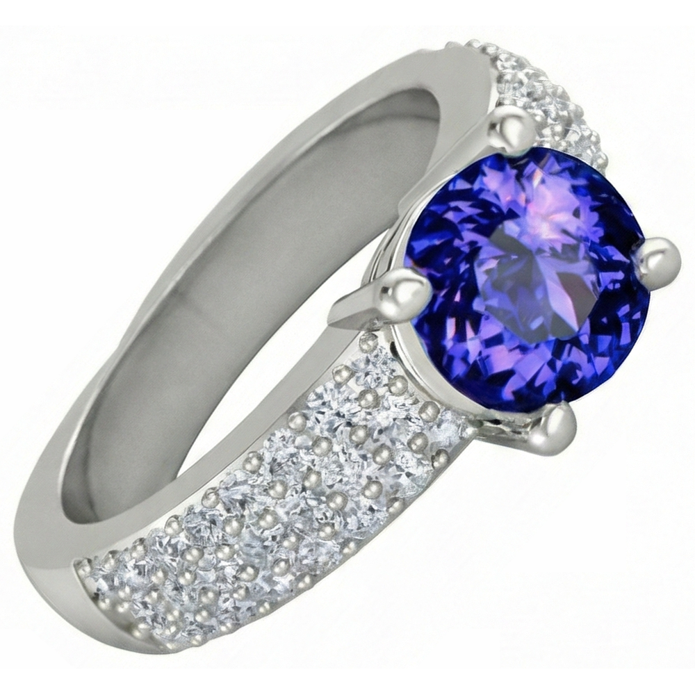 echter round diamant 3.70Karat ring Detailansicht