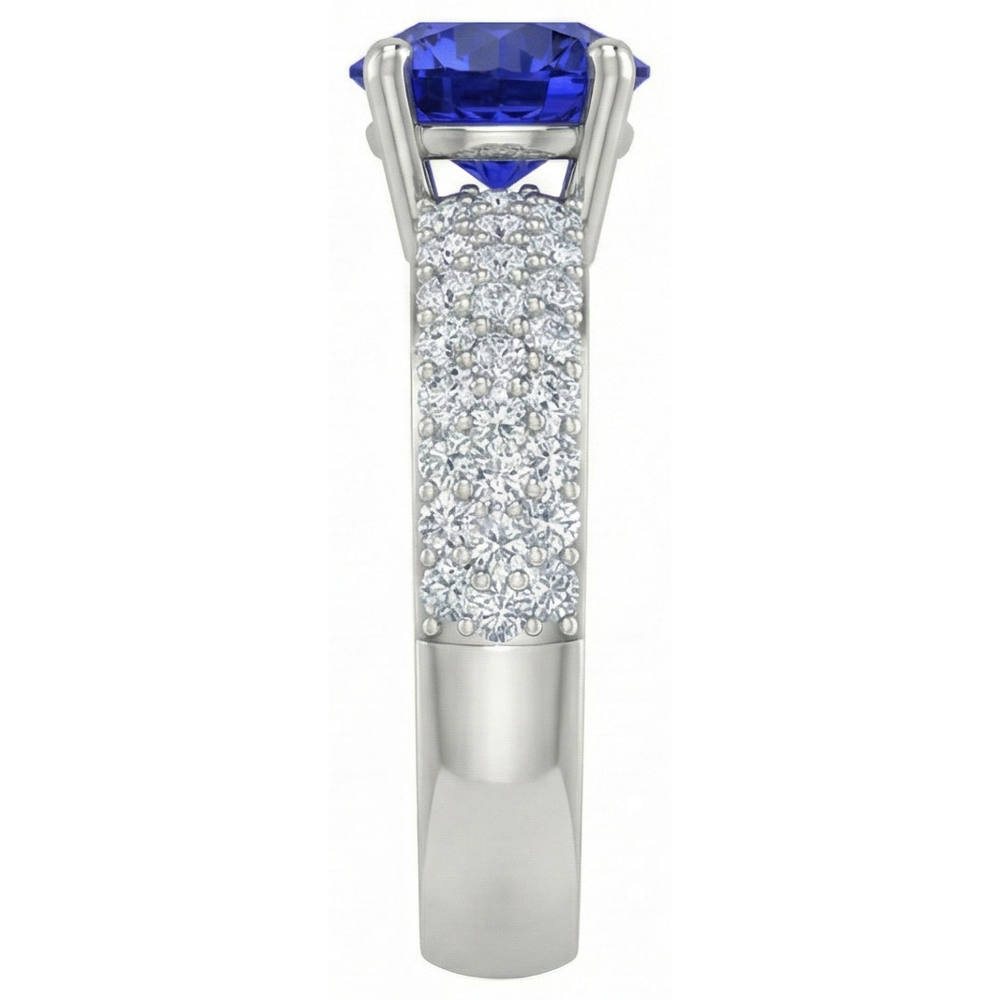 echter round diamant 3.70Karat ring Profilansicht