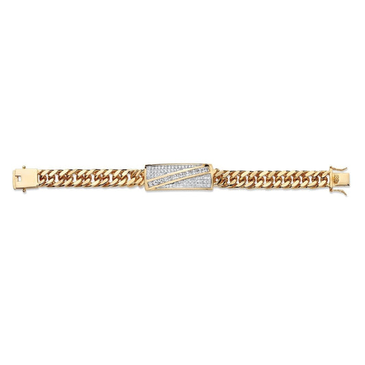 3,70 Karat Sparkling Echt Diamants Herrenarmband Gelbgold 14K