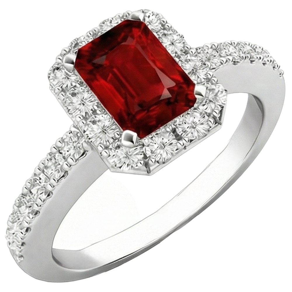 echter round rubin 3.75Karat ring Detailansicht