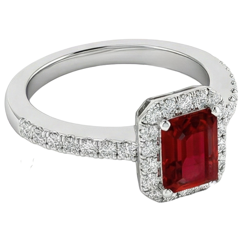 echter round rubin 3.75Karat ring Draufsicht