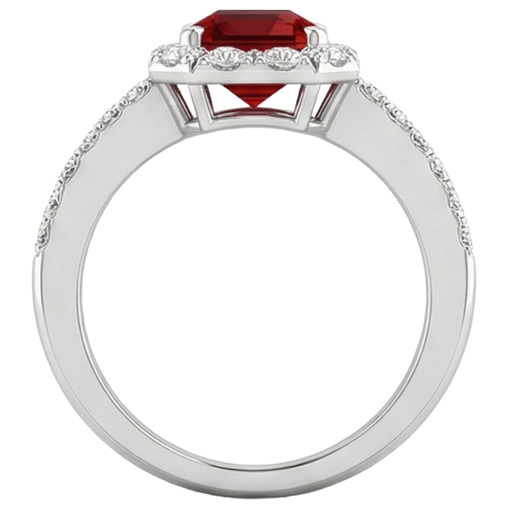 echter round rubin 3.75Karat ring auf Weiß