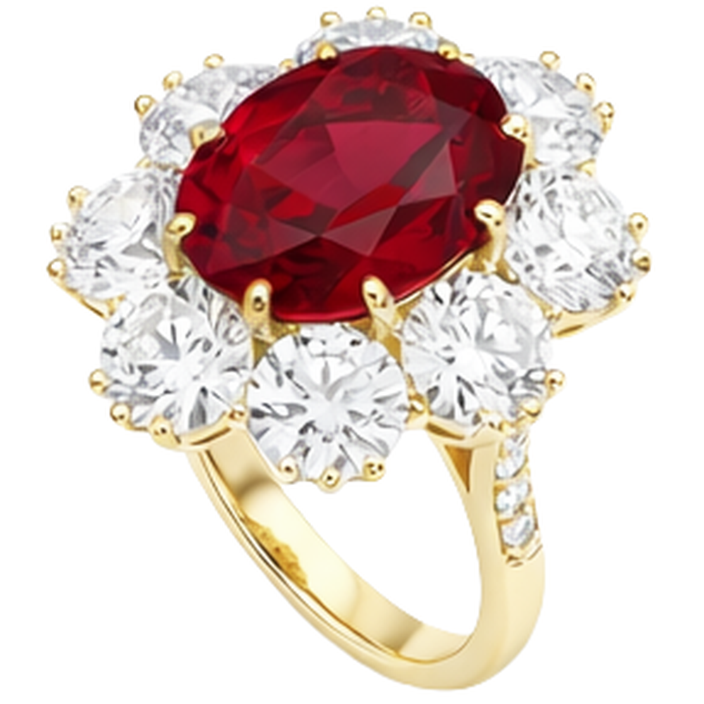 echter oval rubin 3.75Karat ring Seitenansicht