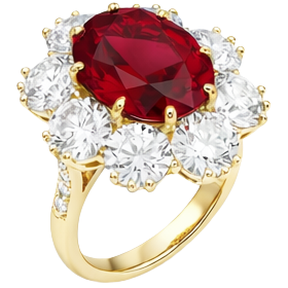 echter oval rubin 3.75Karat ring Detailansicht